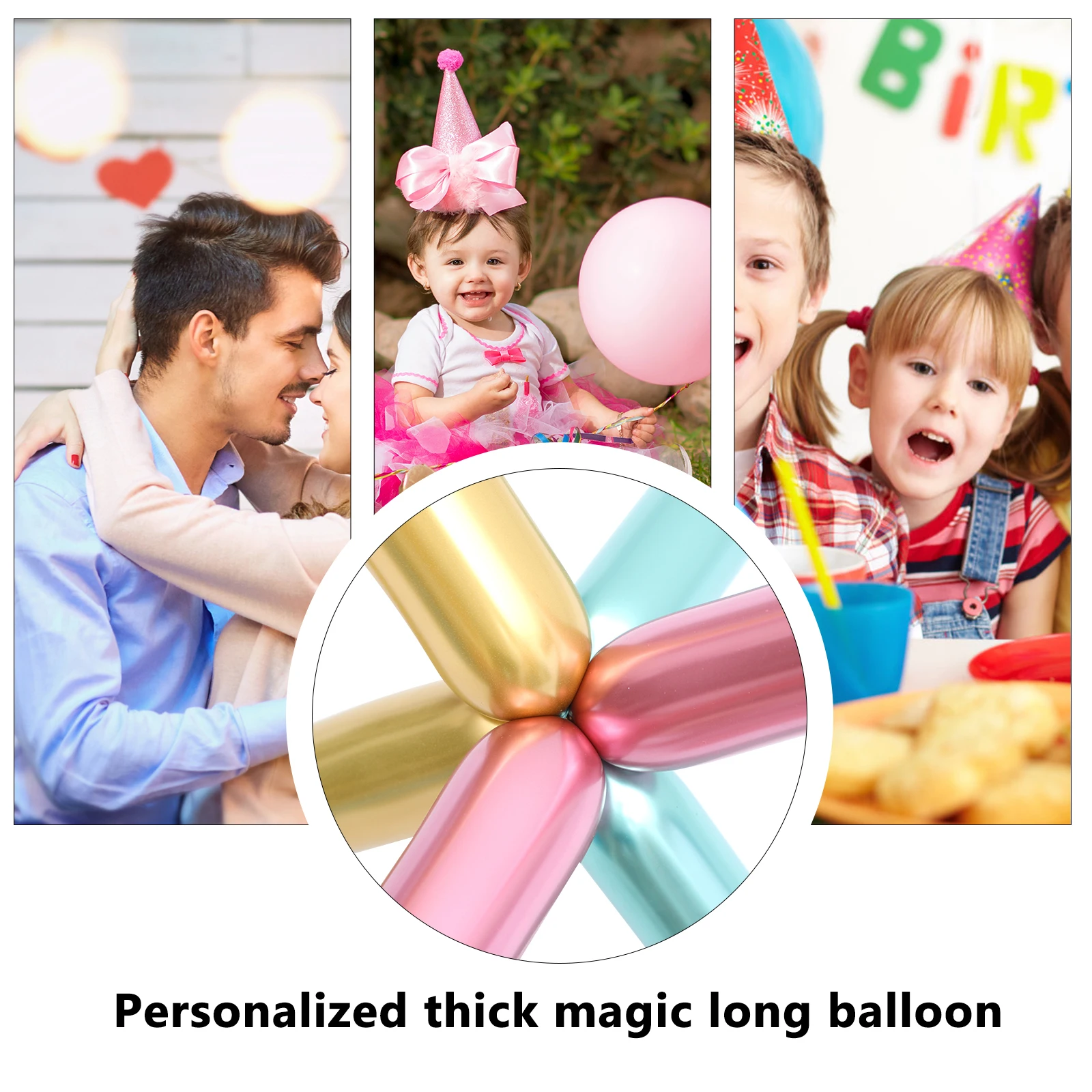 

100Pcs Balloons Decorative Latex Long Balloons Perfect Party Birthday Wedding Banquet Festival Celebration Photography
