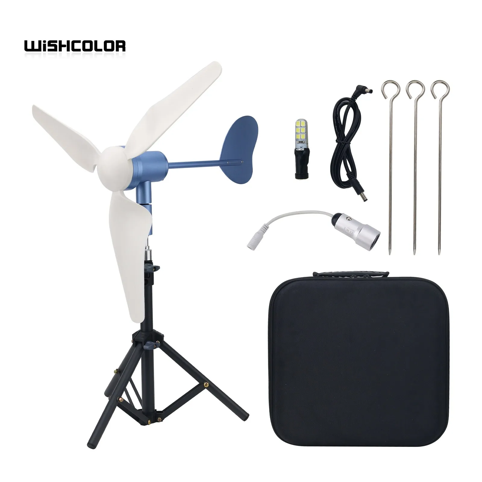 Wishcolor 50W 1-24V High-End Micro Wind Generator Kit Portable Wind Turbine Generator for Outdoor Uses Camping