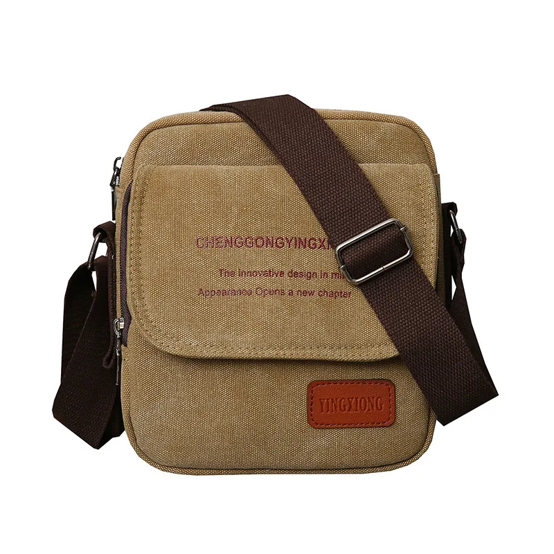 Vintage Canvas Men's Shoulder Bag Small Casual Messenger Bag Sports Male Crossbody Bag Fashion Handbag