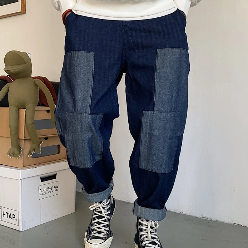 

2022 Harajuku Fashion Harem Jeans Streetwear Patch Cargo Pants Men Clothing American Denim Trousers Trendyol Baggy Pants Male