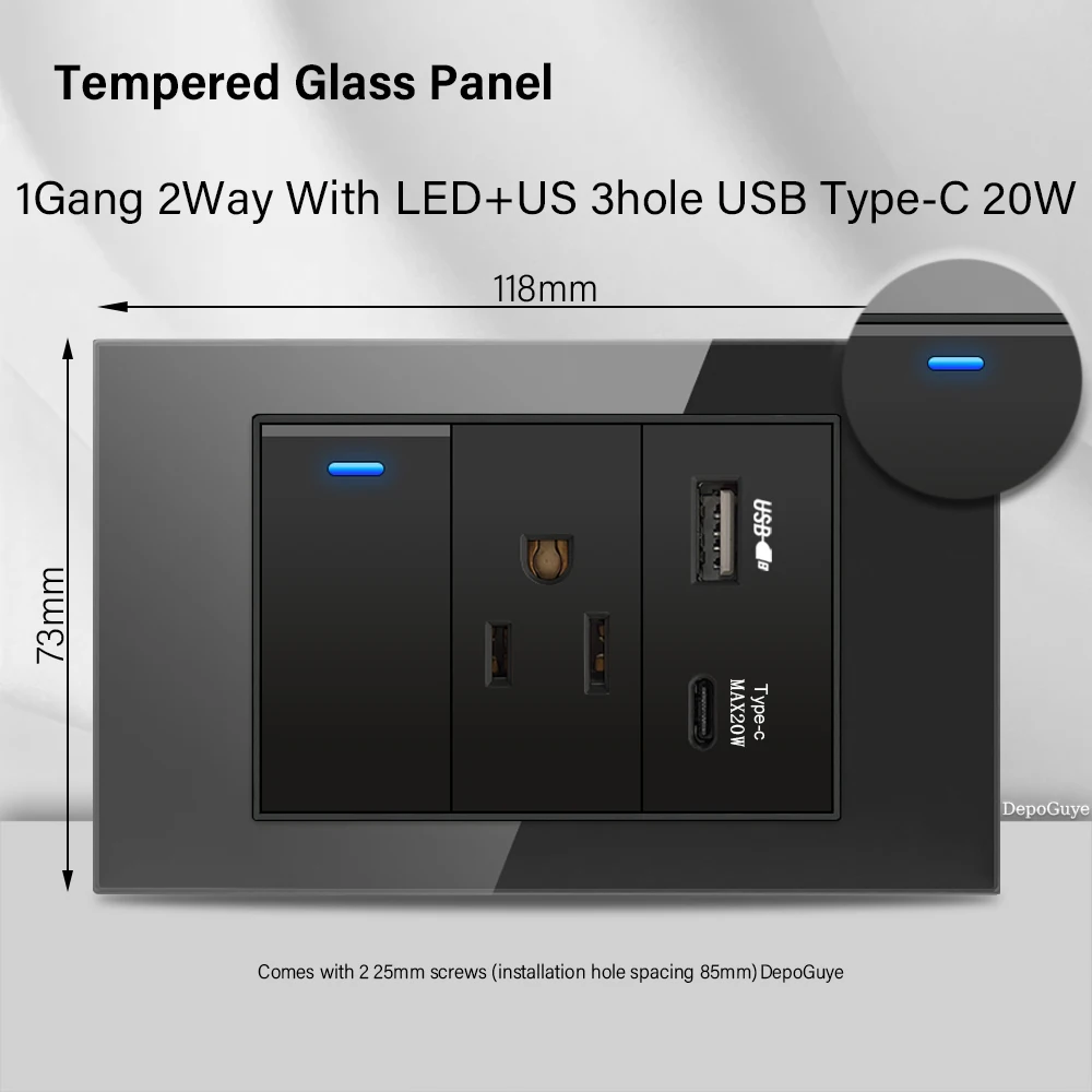 Variant: 1Gang LED AC 20W US