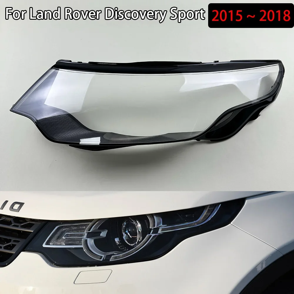 

Front Headlight Cover Transparent Lampshade Headlamp Shell Plexiglass For Land Rover Discovery Sport 2015 ~ 2018 Dichromatic