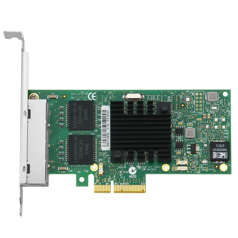 인텔 I350AM4 T4 PCIe x4 4포트 기가비트 이더넷 카드, 포트당 1Gbps, Rj45 플러그 앤 플레이(드라이버 불필요), 자동 웨이크온랜(WOL) 지원