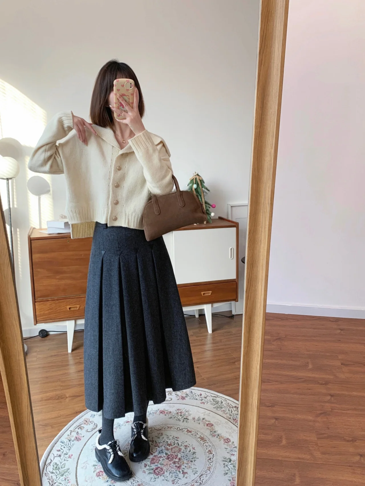 

Шерстяная клетчатая юбка миди с высокой талией, приталенная, в стиле гингем, А-силуэт, плиссированная, винтажная, женская, модная, осенне-зимняя