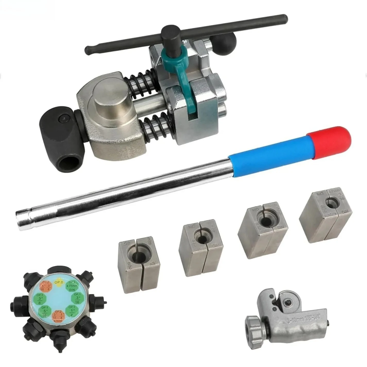 45 Degree Professional Brake Line Flaring Remover Tool Kit for Single Bubble, and Double Flares, 3/16
