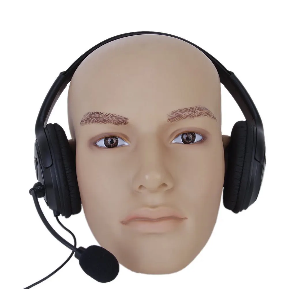 Casque audio 3,5 mm avec contrôle de ligne, noir, double écouteur, stéréo, micro flexible, contrôle du volume pour smartphone et lecteur CD