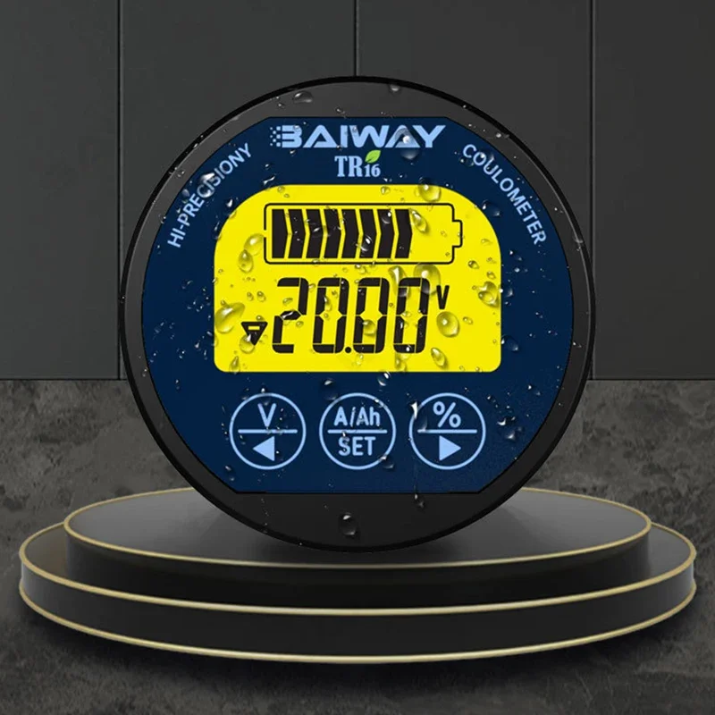 TR16H Waterproof Coulometer DC 8-120V 50A/100A/350A Digital Battery Capacity Tester with Monitor Indicator for Lithium Batteries