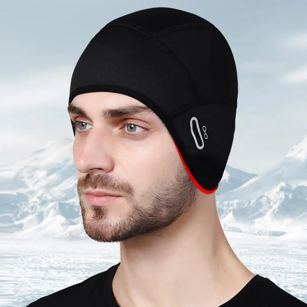 Winter Fleece Cycling Cap Windproof Thermal Skull Cap Cycling Helmet Liner Outdoor Sport Hat Running Skiing Motocycle Headwear