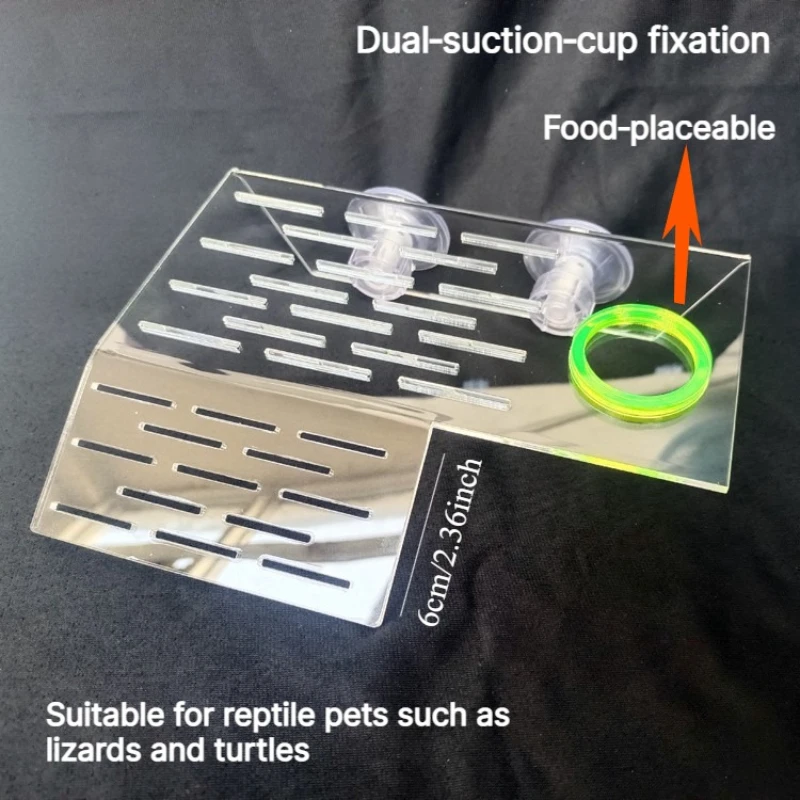 Full Transparent Basking Platform Suction Cup Suspended Climbing Ramp High Water Level Dock For Terrapin Lizard Aquarium Reptile