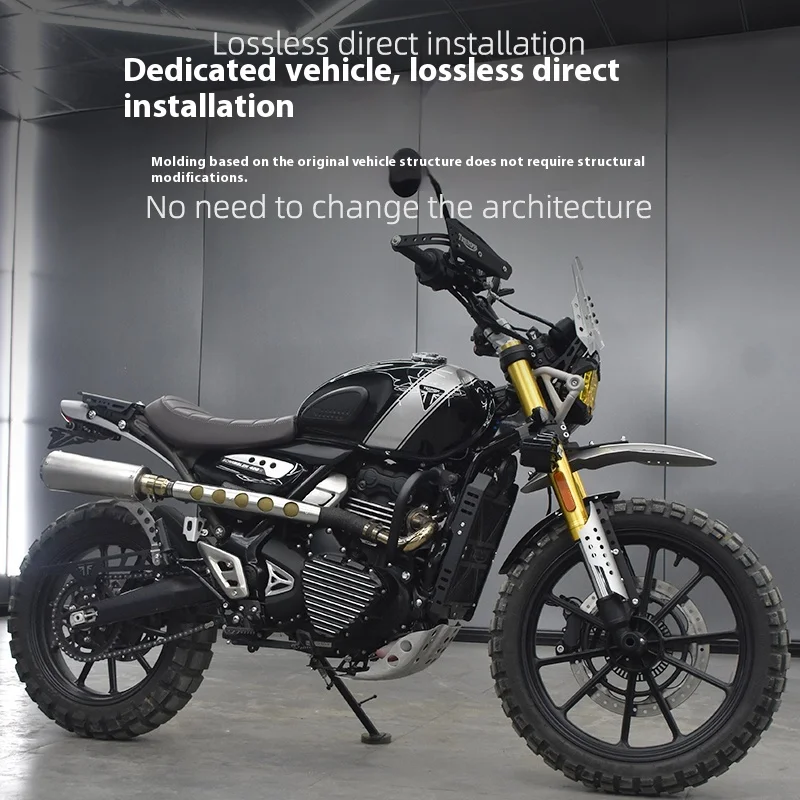 For Triumph Speed400/Scrambler400X modification - high exhaust pipe - full section sound is rich and powerful - Detail 1