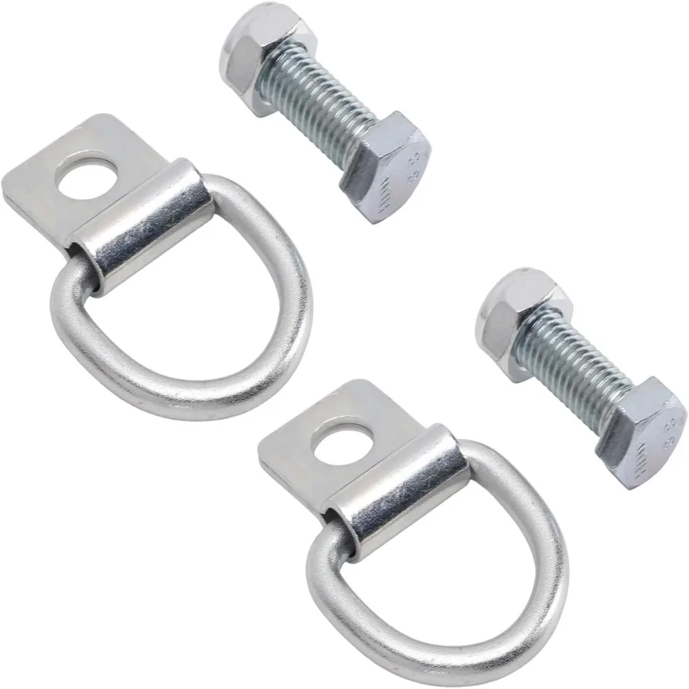 2PCS Durable 14mm Hole Cargo Fixed Hook Heavy Duty with Screw Trailer Ring Trailer Pull Ring For Trucks