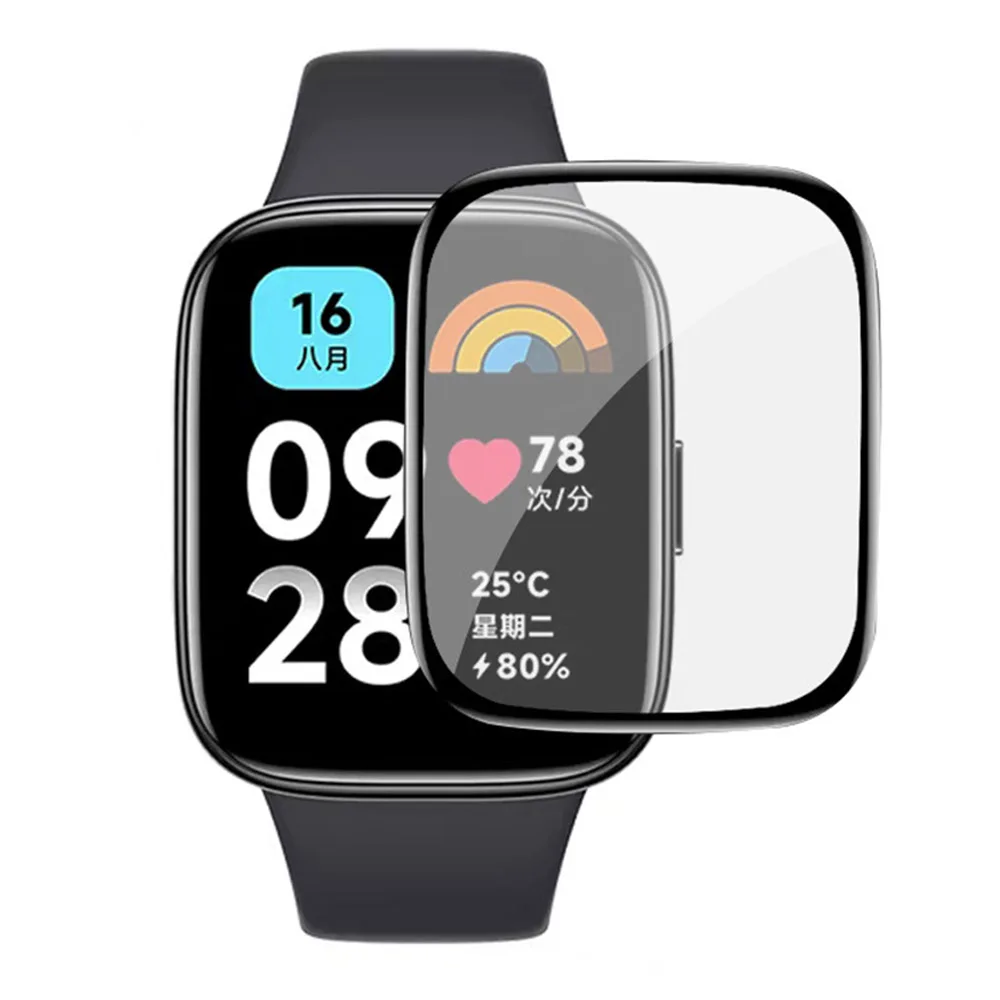 スマートクロック用保護フィルム,高品質の引っかき傷防止,Redmi Watch 3 lite,1/3/5用の湾曲した複合保護フィルム