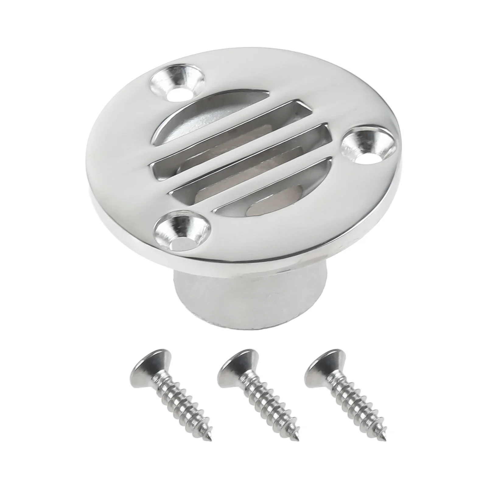 Compact Marine Grade Silver 316 Stainless Steel Boat Yacht Floor Deck Drain Scupper for Ship Boats Yacht Accessories 22mm/25mm