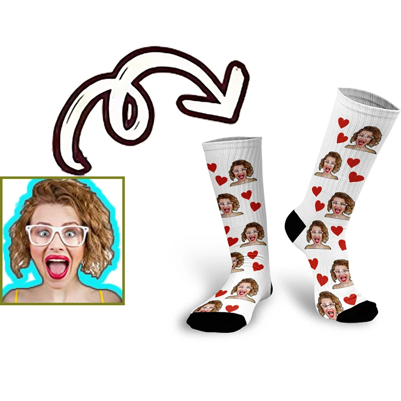 Customize and print your photos funny personalized stockings fashionable colorful socks  funny novelty socks for men and women