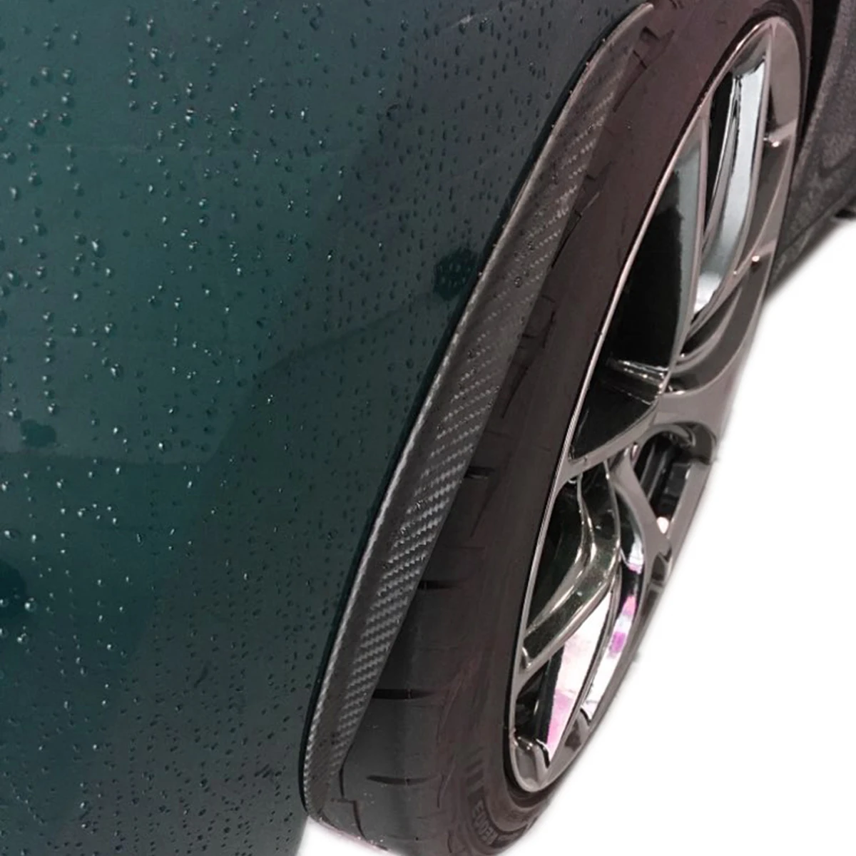 Universal Carbon Fiber Wheel Eyebrow Arch Fender Flares Cover Trim Mudguards Protective Lip Strips Mud Flaps Car Accessories