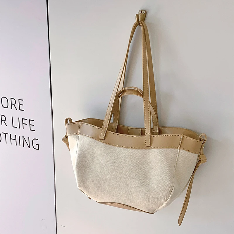 

Large Capacity Canvas Splicing Handheld Shoulder Tote Bag Women Luxury Designer Handbags Purses Hobo Shopper Underarm Shoulder