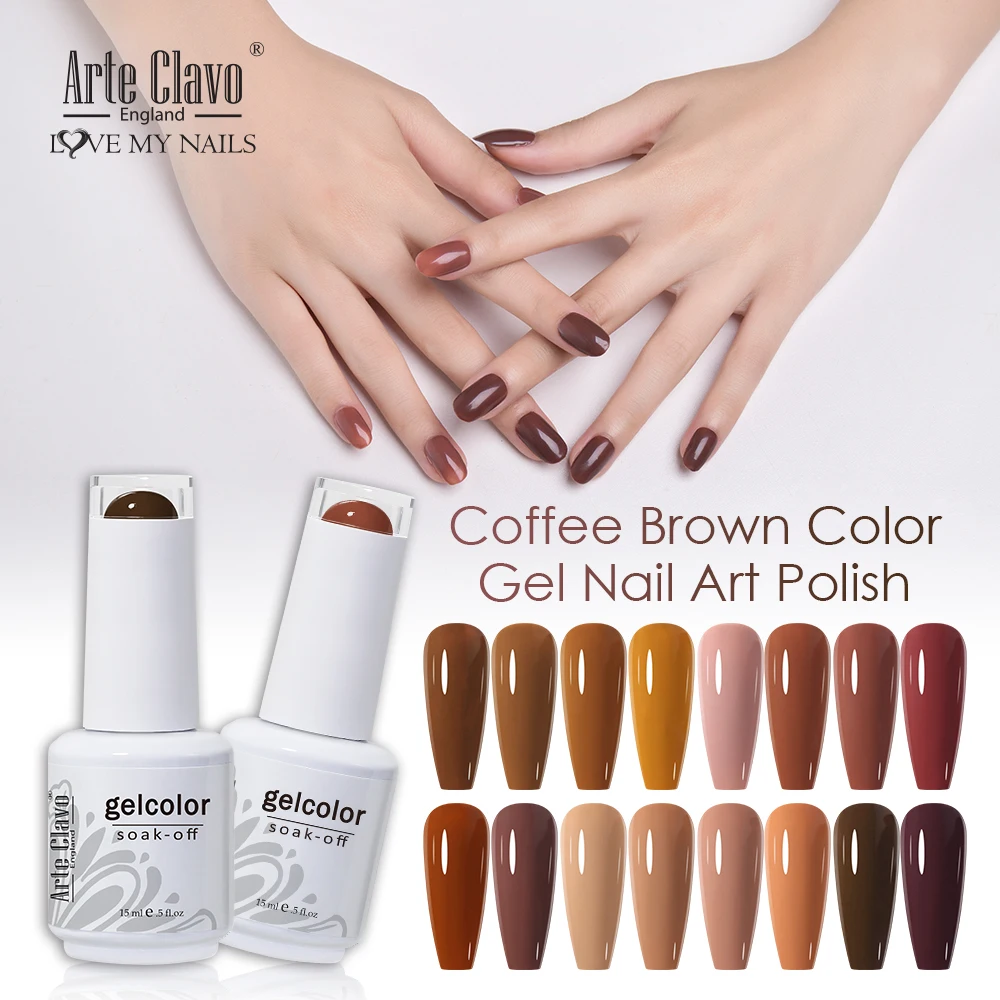 Arte Clavo Hema Tpo Free Gel Nail Polish Autumn Winter Series 15ml LED Hybrid Varnish Matt Top Base Coat Nail Art Gellak Primer