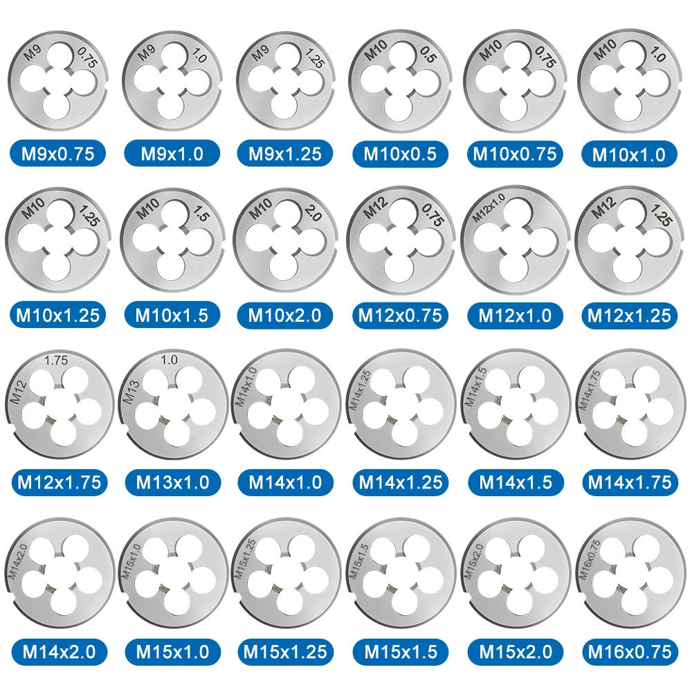 1pc Right Hand Thread Die M1 M2 M3 M4 M5 M6 M7 M8 M9 M10 M12 M14 M15 M16 M20 Alloy Steel Metric Thread Tool Metric Thread Die