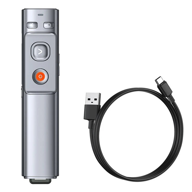 

Wireless Presenter Laser Pointer 2.4Ghz Type-C Remote Controller PPT Pen Hyperlink Volume Control Presentation Clicker