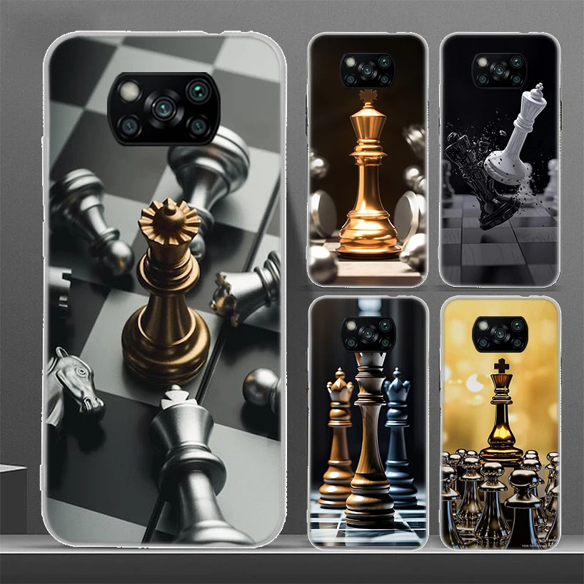 Competitive Chess Game Phone Case For Xiaomi Poco X3 Nfc X5 X6 Pro F6 F5 F4 F3 F2 F1 X4 GT M5 M5S M4 M3 Luxury Soft Coque Shell 