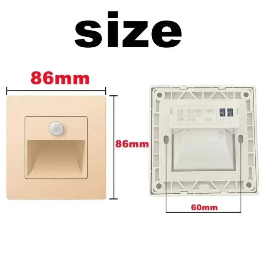 2~1 個の LED 階段ライト PIR モーション検出センサー 220V 赤外線人感ランプ埋め込み式ステップはしご階段寝室ナイトライト