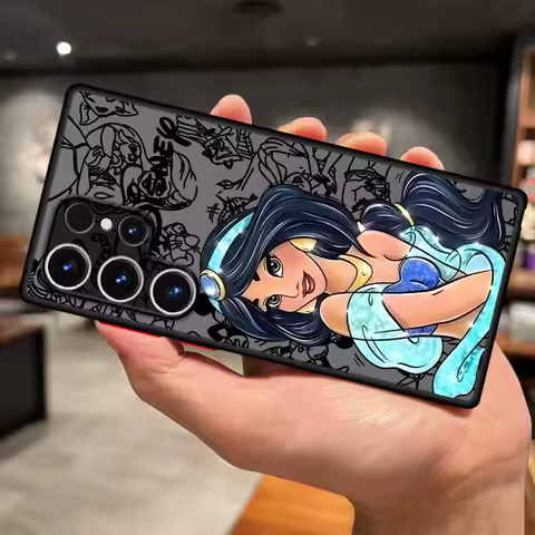 Phone Case for Samsung Galaxy S8 S9 S24 Note 20 10 S20 S25 S23 Ultra S21 FE S22 Plus Soft Cover Cute Princess