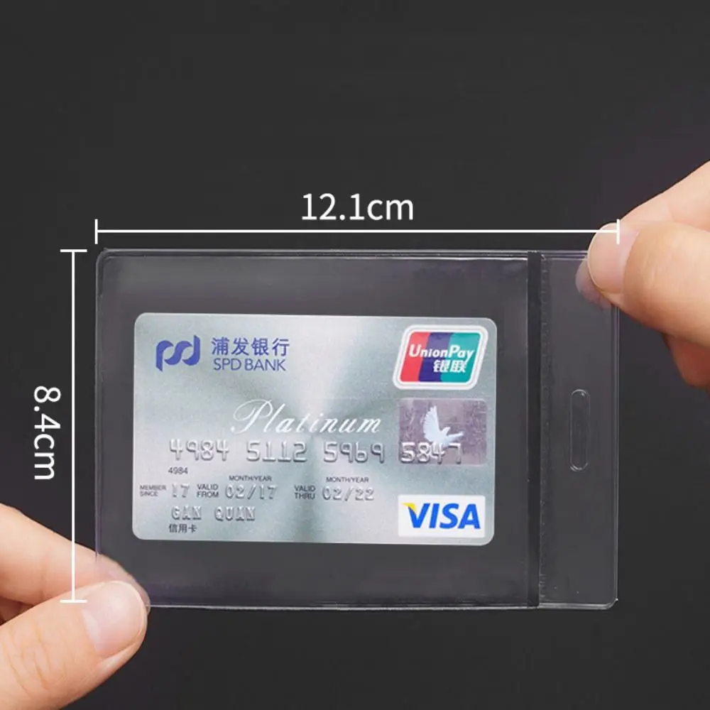 

10PCS Anti-theft Translucent ID Card Holder PVC School Office Supplies Bank Card Case Protection Sleeve