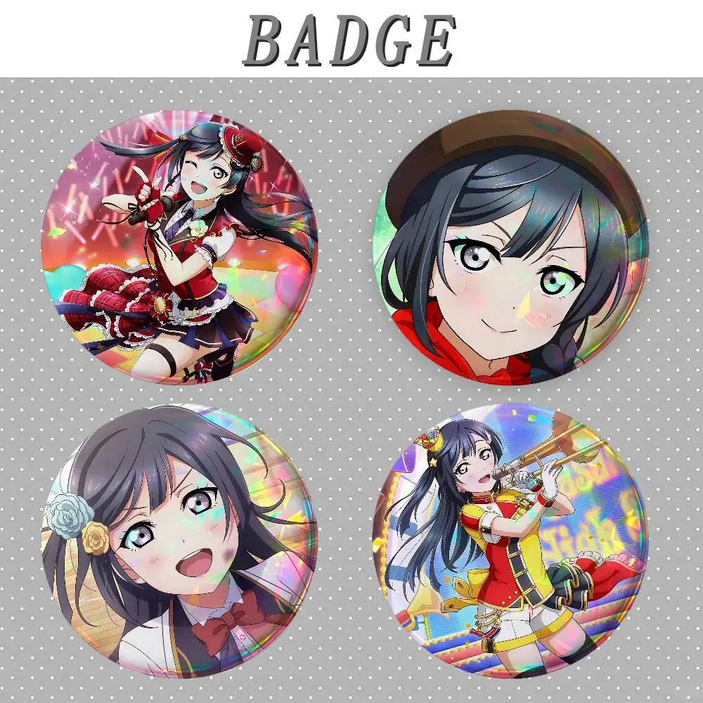 Cute Setsuna Yuuki Badges Fashion New Hip Hop Versatile Round Metal Badge Cartoon Pin Gift Wholesale