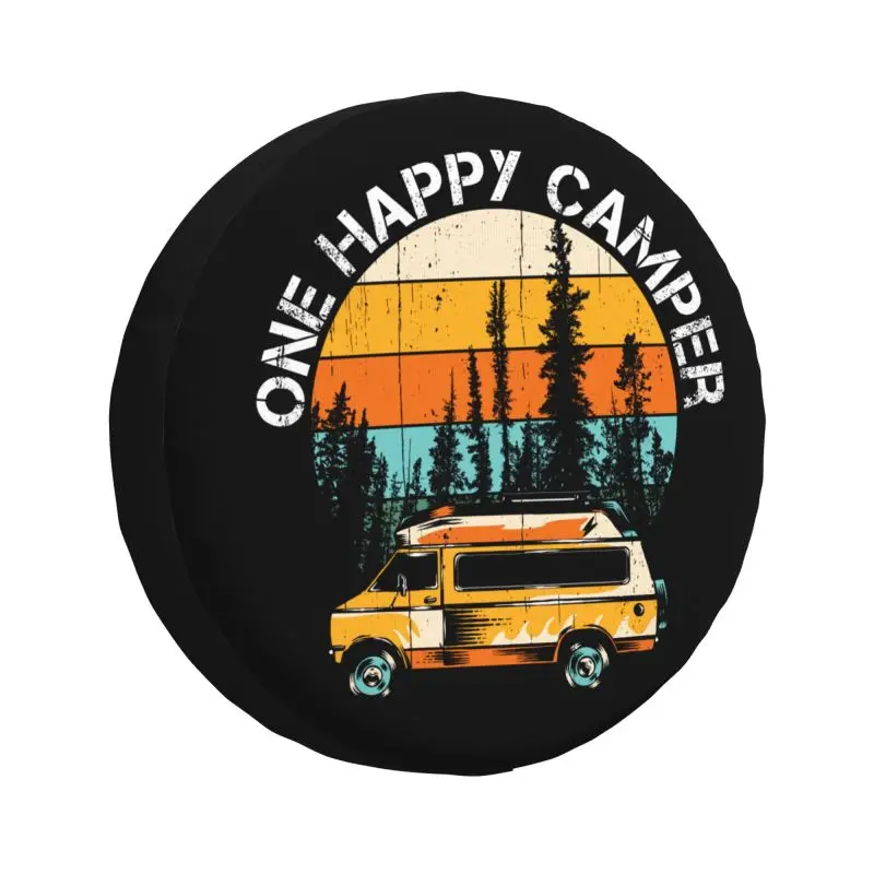 

Custom Vintage Sunset Happy Camper Spare Tire Cover for Prado Pajero Jeep Adventure Camping Travel Car RV Car Wheel Protectors