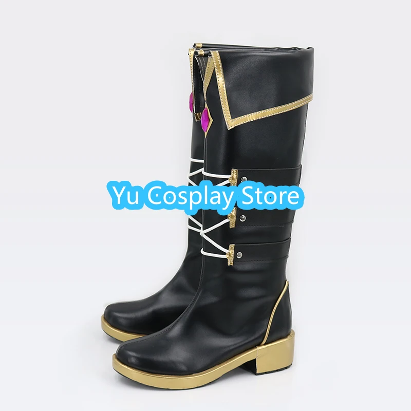 Mysta rias Cosplay Shoes PU Leather Shoes Halloween Carnival Boots Vtuber Luxiem Cosplay Prop Custom Made