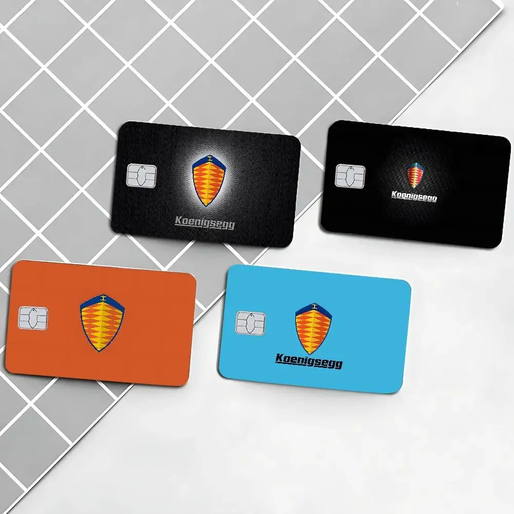 Luxury Car K-koenigsegg Logo Anime Cartoon Bear Skin Sticker Film Tape Case for Big Credit Debit Card Front Side