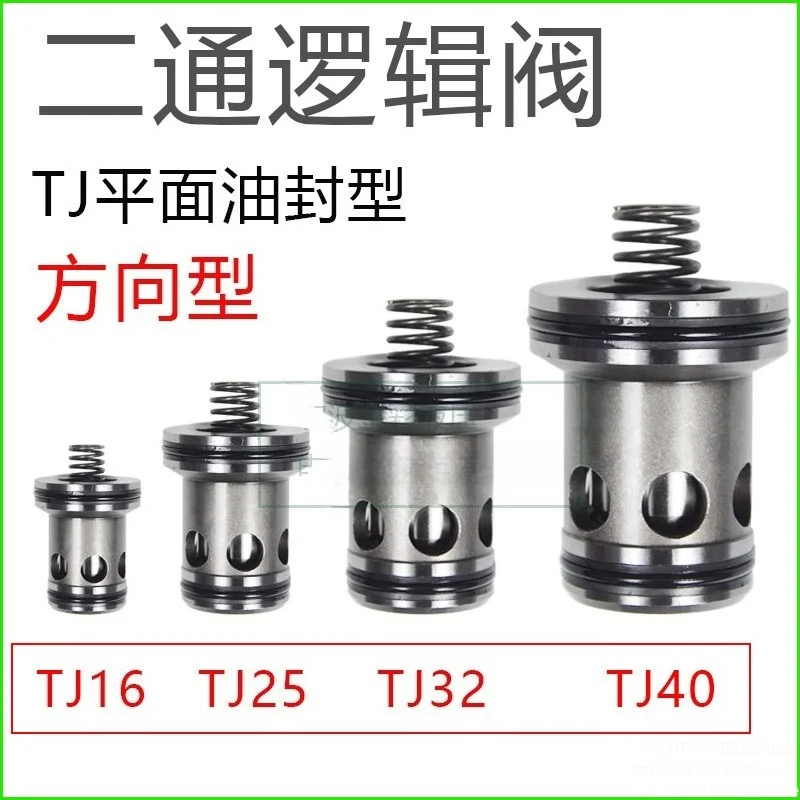 Two-way logic valve cartridge One-way directional valve pressure regulating cover TJ16 25 32 40