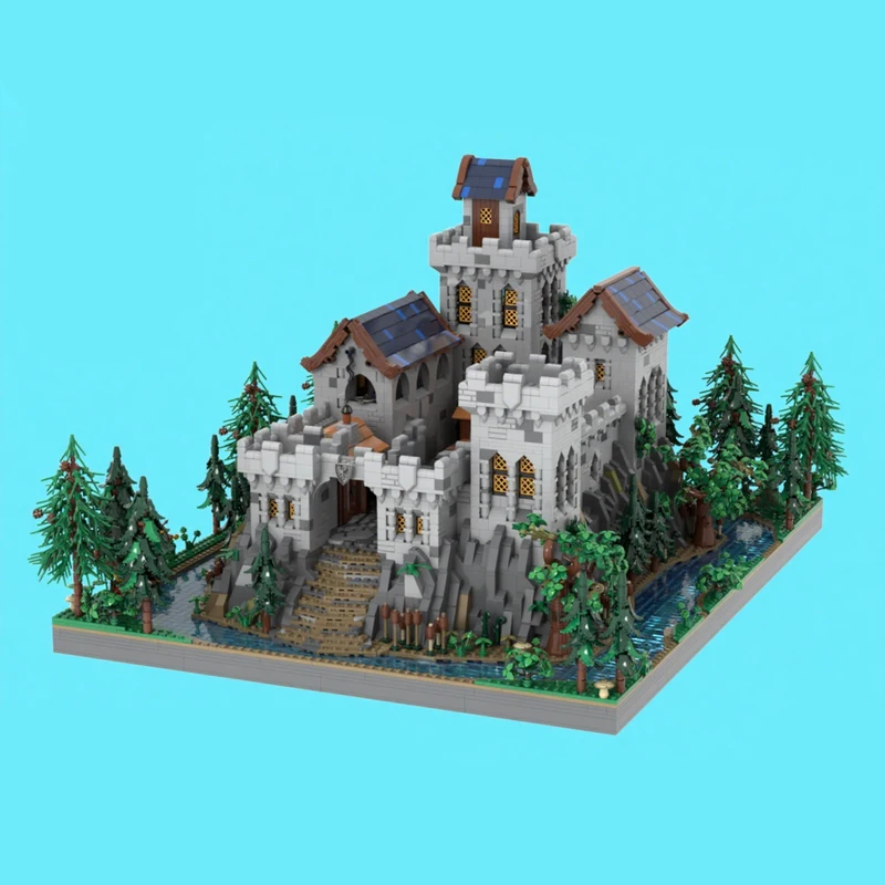 

10003 шт. MOC средневековый BlackFalconCastle Grand Fortified Stronghold DIY модель строительные блоки игрушки на день рождения подарок