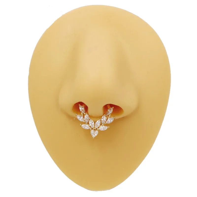 Fashion Silver Gold Color Heart Snake Stainless Steel Nose Ring for Women Septum Cartilage Tragus Nose Piercing Body Jewelry
