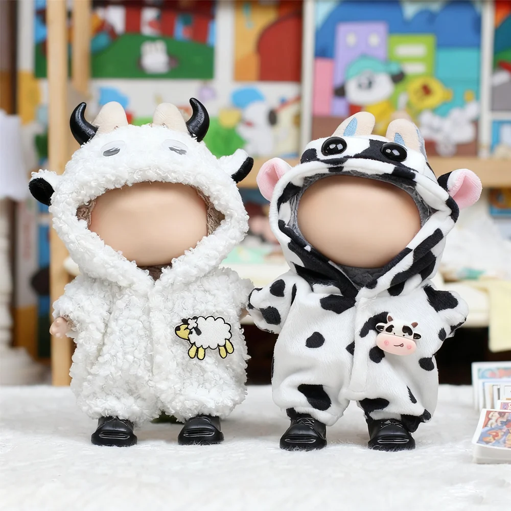 

Кукольная одежда для 17 см Labubu V1V2V3, аксессуары для одежды, милый комбинезон с животными, дизайн наряда, 17 см, мини-брелок с подвеской, декор