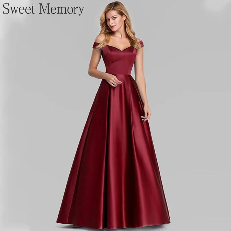 

F2136 Customized Satin Evening Dress Sweet Memory Floor Length Prom Dresses for Women 2025 Elegant Wedding Party Dress Long