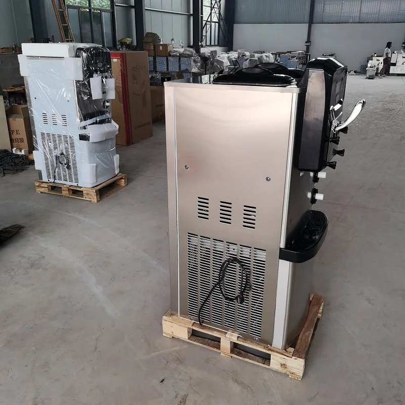 

Three Flavors Soft Ice Cream Machine Commercial Vertical Electric Ice Cream Makers Machine