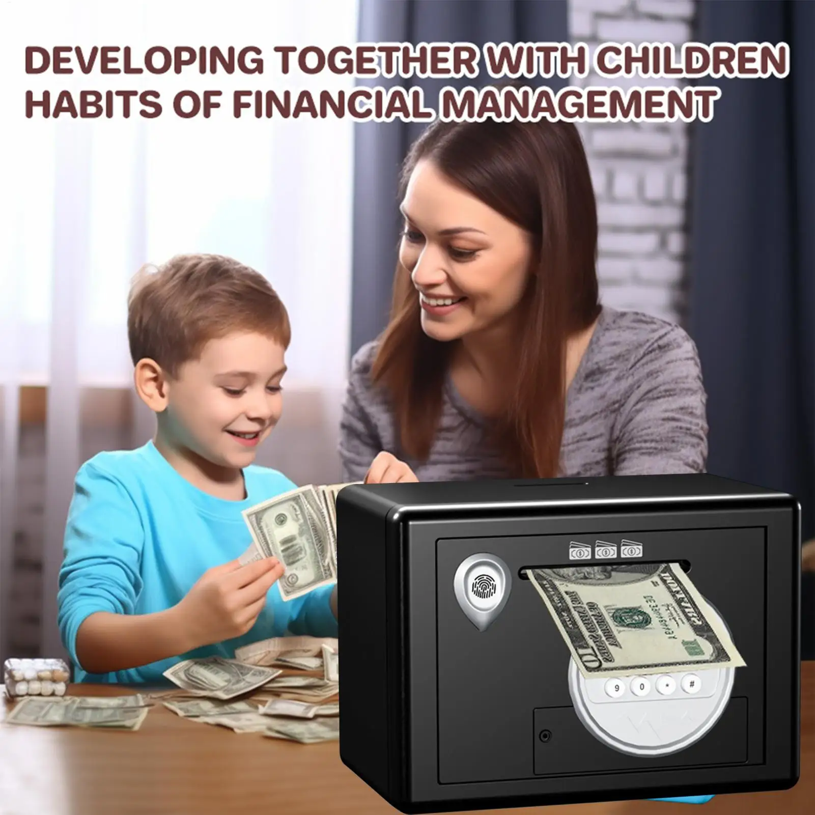 Muntbank Fantasiespel Ornament Wachtwoordslot Geldbesparende bank voor woonkamer Slaapzaal Studeerkamer Boekenplank Nachtkastje Jongens