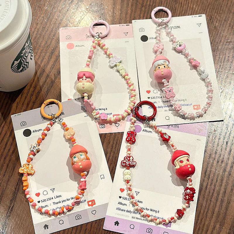 POP BEANS Diy Crybaby New Popular Mobile Phone Lanyard Alloy Bracelet Light Luxury Phone Charm Cute Lanyard High-end Key Chain