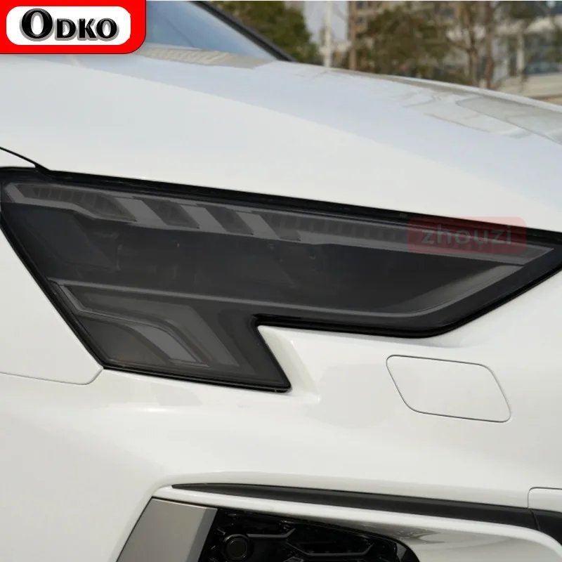 

2 шт. для Audi A3 8Y S3 2020 2021, оттенок автомобильных фар, дымчато-черная защитная пленка, защитная прозрачная наклейка из ТПУ, аксессуары