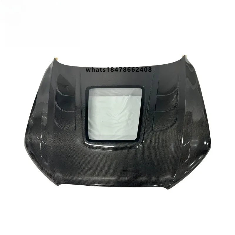

New Carbon Fiber Engine Hood with Transparent Glass Window for S8 A8 D4 2013-2016 Clear View Upgrade Includes Bolts