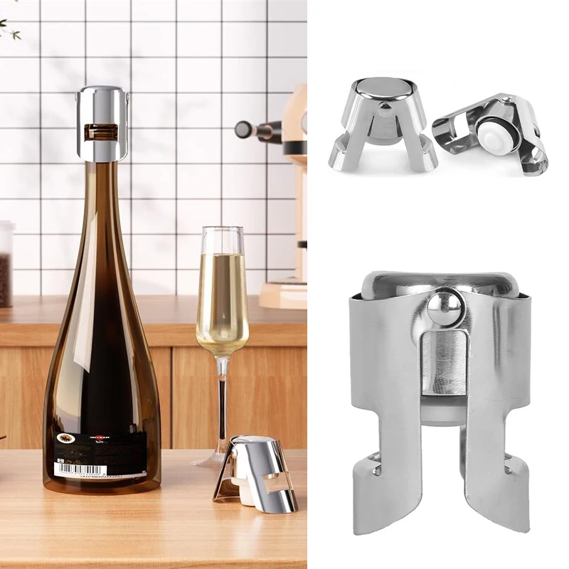 

Wine Bottle Stopper Wine Beer Bottle Cork Plug Stainless Steel Champagne Sparkling stopper Bar Tools 1PC Sealing Bottle Cap