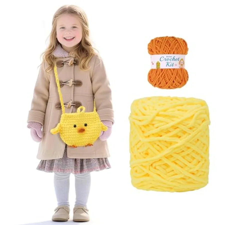 

Набор для вязания крючком «Пасхальный цыпленок» для начинающих - Сделайте мини-сумки через плечо в виде цыплят. Полный набор для рукоделия с пряжей, крючком и вязальными инструментами.