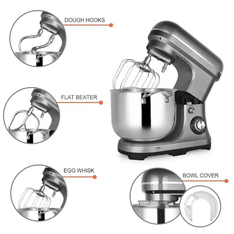 11L kitchen vertical cake mixer, baking dough kneader, quick return mixing head button, can be raised