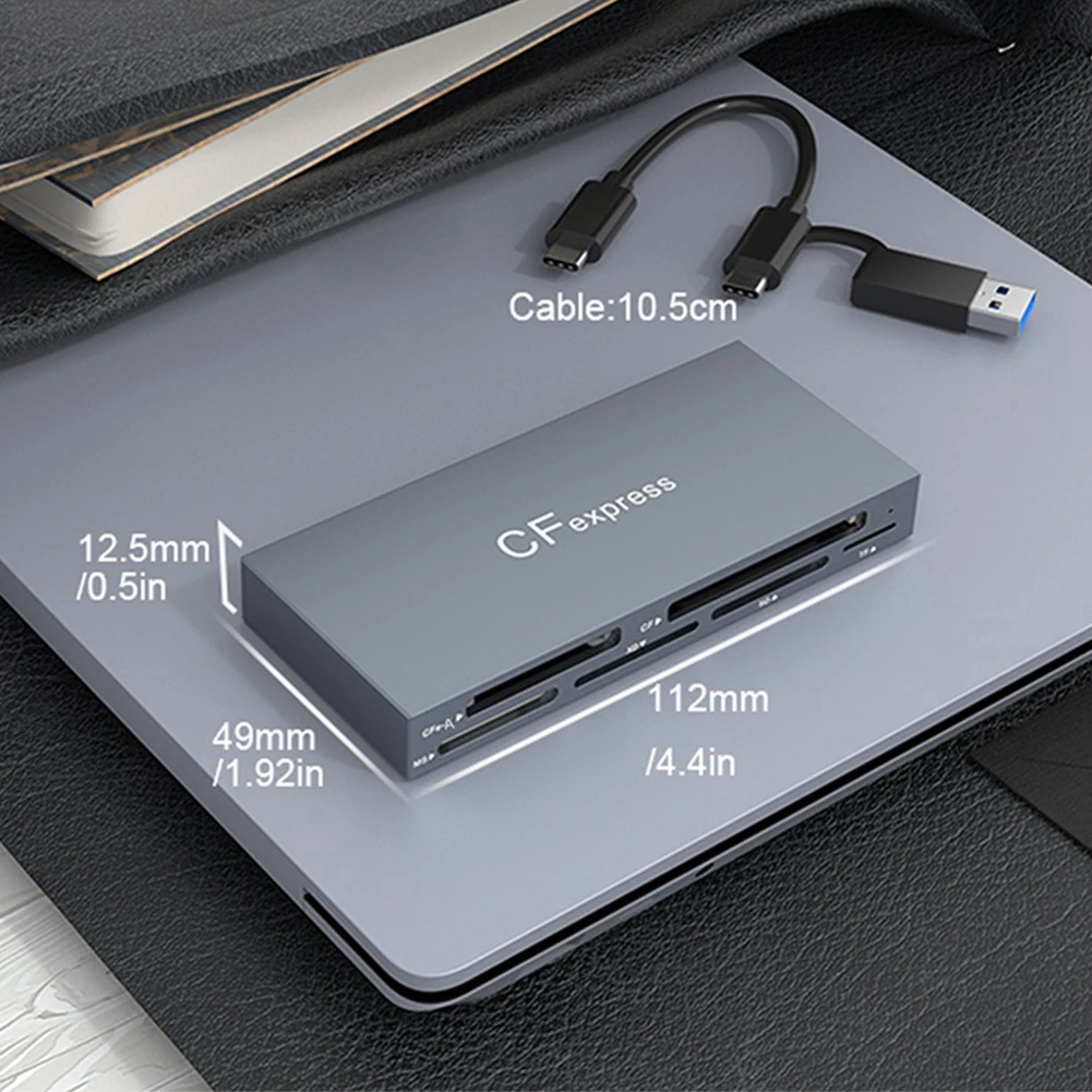 6 in 1 CFexpress Type A &SD Card Reader CF Express Card Reader Type A Adapter 10Gbps Portable CF Express Reader for PC Laptop