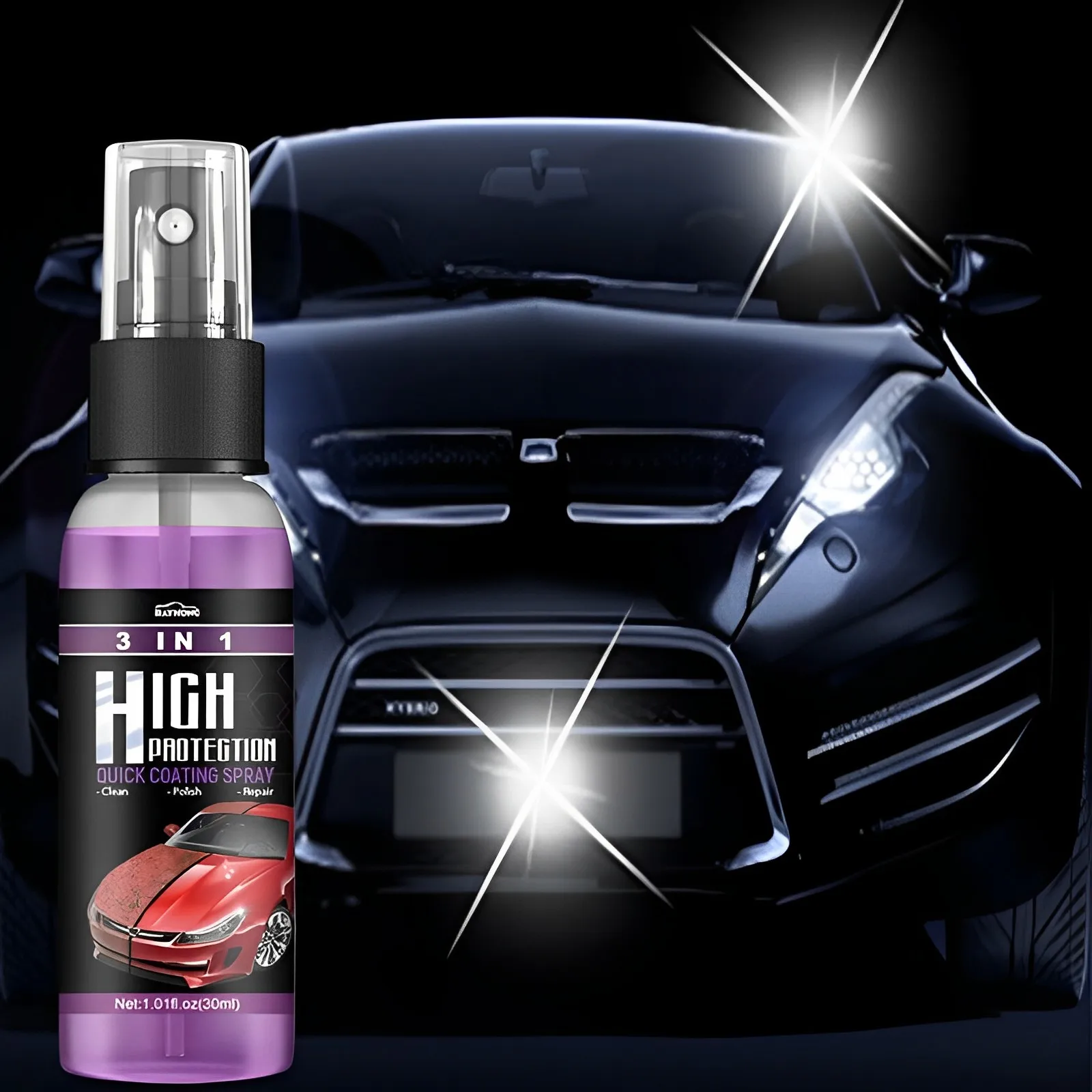 3 In 1 Ceramic Coating Spray 30ml Car Exterior Nano Ceramic Coating Polish Spraying Wax Car Paint Scratch Repair Remover Tools