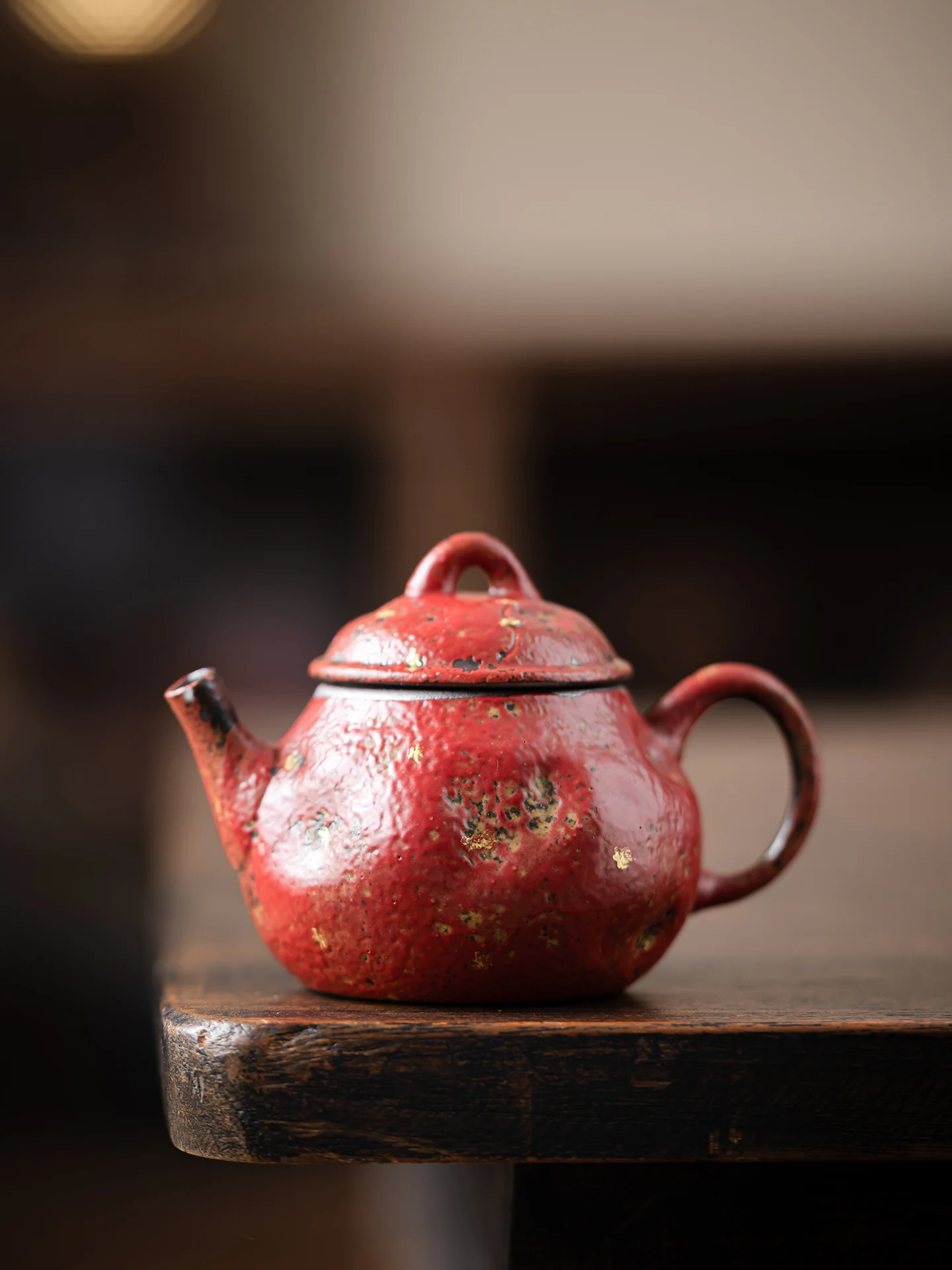 

angqi Handmade Cerc Chaiju Gongfu Tea Set Creative Home Use Tea Brewing Pot Gold Splaed Jing Handmade Tea Kettle