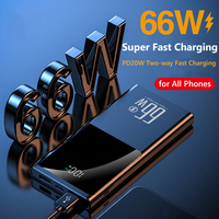 30000mAh 66W Fast Charging Power Bank High Capacity External Battery PD20W Powerbank for iPhone 16 15 pro Samsung Xiaomi Huawei