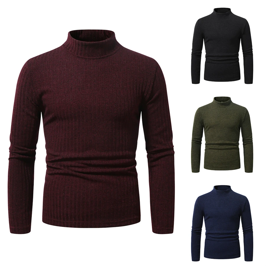 Men Sweaters Knitted Mock Neck Pullovers Pull Homme Luxe 2024 Autumn Casual Warm Jumpers Sweatshirt Mens Sweter Masculina Coats