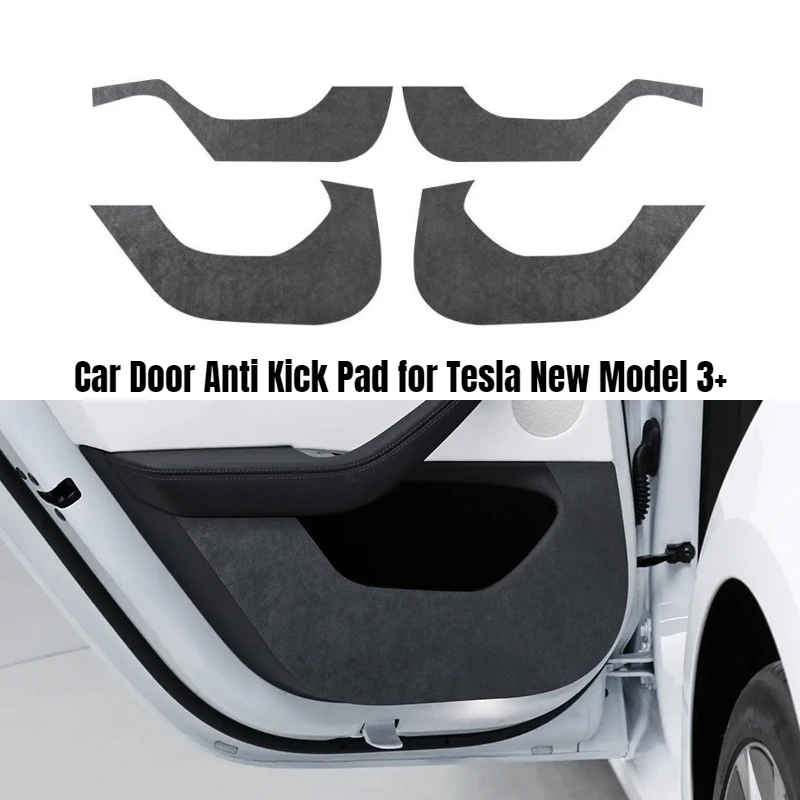 

Car Door Anti Kick Pad Suede Door Panel Protective Stickers Anti Dirt Patch for Tesla New Model 3+ Highland 2024 Car Accessories